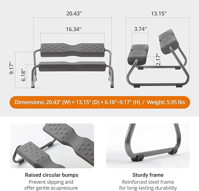 [Made in Korea] Duorest EZFoot 2-Tier Ergonomic Footrest – Dual-Level Support, Adjustable Tilt, Non-Slip & Acupressure Surface, Under Desk Footrest for Home & Office