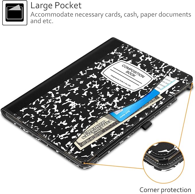 Fintie Multi-Angle Case, 2017/2015 iPad Pro 12.9 inch (Old Model) 1st & 2nd Gen Case - [Corner Protection] Folio Stand Cover with Pencil Holder & Pocket, Auto Wake/Sleep, Composition B