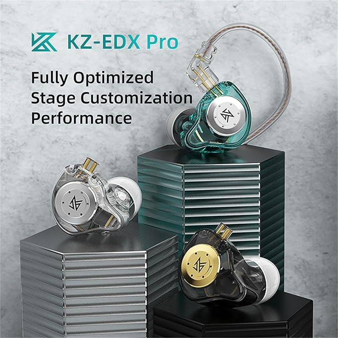 KZ EDX PRO in Ear Monitor Headphones IEM Earphones with 1DD, HiFi Deep Bass IEM for Gaming, Wired Gaming Earbuds with 10mm Dynamic Driver Detachable Cable for Video Music Church (Black, Without mic)