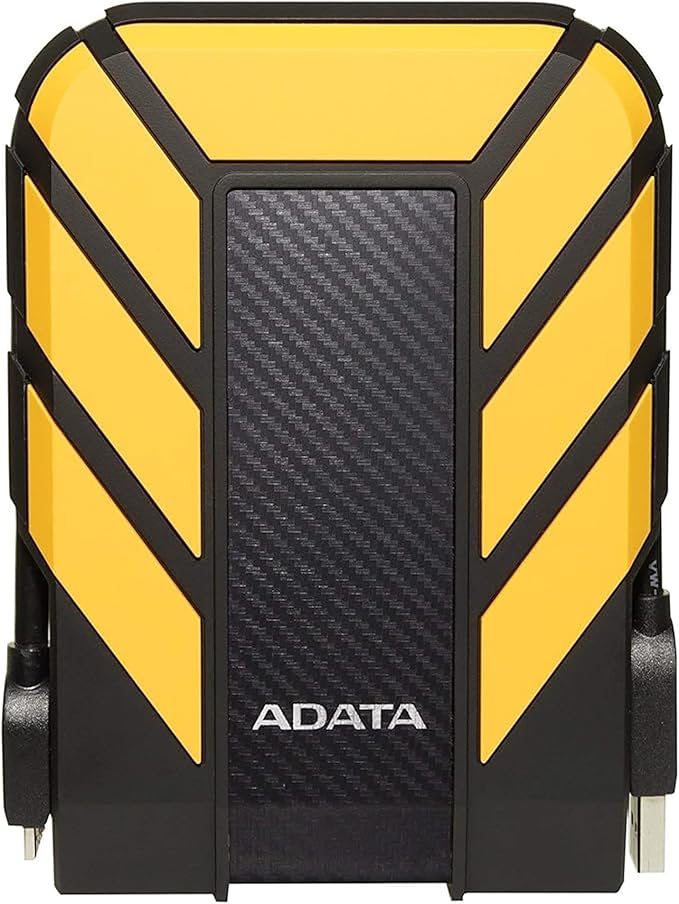 ADATA HD710 Pro - 1 TB External Hard Drive - Shockproof, Waterproof & Dustproof - Durable Storage - For Gamers, Students & Professionals - Mac, PC & Linux Compatible - Yellow - AHD710P-1TU31-CYL