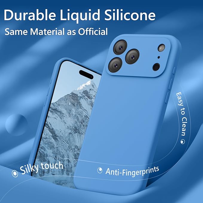 FireNova Magnetic for iPhone 17 Pro Max Case, Compatible with MagSafe, [Integrated Silicone Camera Control Button] [Camera Protection] Anti-Scratch Microfiber Lining Phone Case, 6.9", Blue