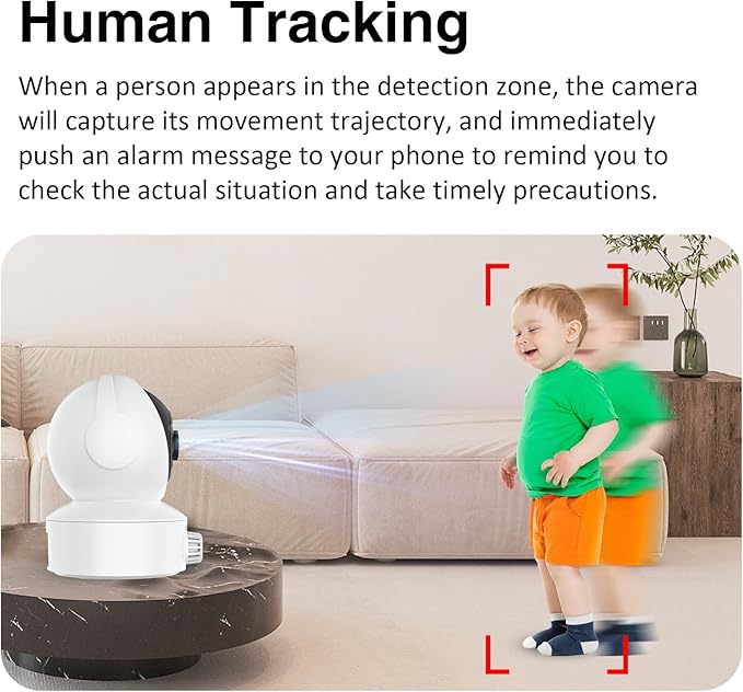 EVERSECU Smoke & Gas Detection Home Security Camera with Sound Alarm & Real Time Alert, Humanoid Auto Tracking, 2 Way Audio, Night Vision, Compatible with Alexa, Baby Monitor/Elder/Pet Camera