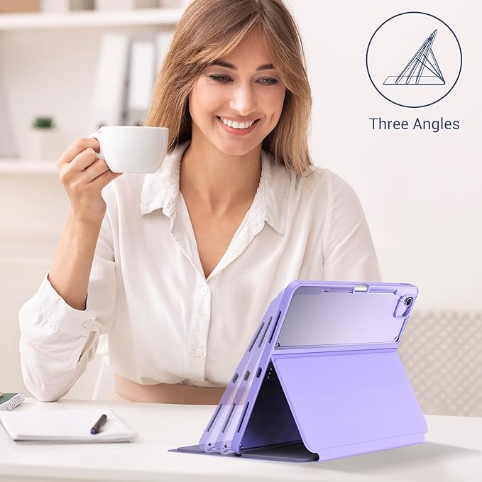 ProCase for iPad Air 13 Inch Case (2026/2025/2024) M4/M3/M2 & iPad Pro 12.9 inch 6th/5th/4th/3rd 2022/2021/2020/2018; Protective Folio Shockproof Case with Pencil Holder -Purple