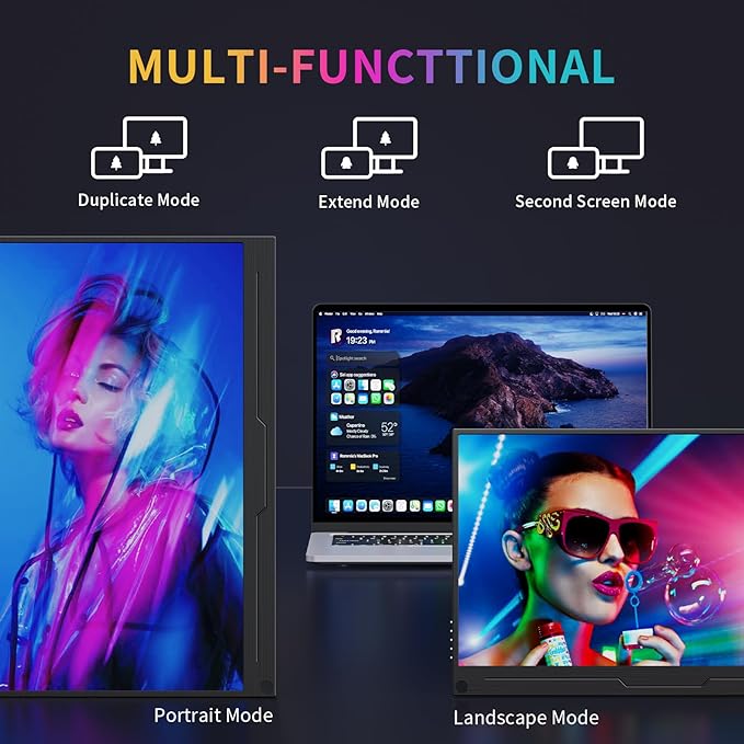 MAGICRAVEN 4K Portable Monitor, 15.6" 3840x2160 IPS Laptop Screen, USB C HDMI Computer Gaming Display with Speakers & Smart Cover, Travel Monitor for PC Phone PS5/4 Xbox Switch
