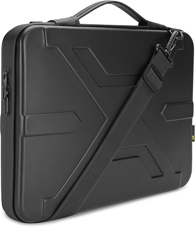 KIZUNA Laptop bag Case 15 Inch Shockproof EVA Hard Shell Handle Sleeve For MacBook Pro 16 M4 M3 M2/15 Lenovo IdeaPad 3i /15.6" Dell XPS 15/IdeaPad Slim 3i 14"/15" IdeaPad Gaming 3i,Black