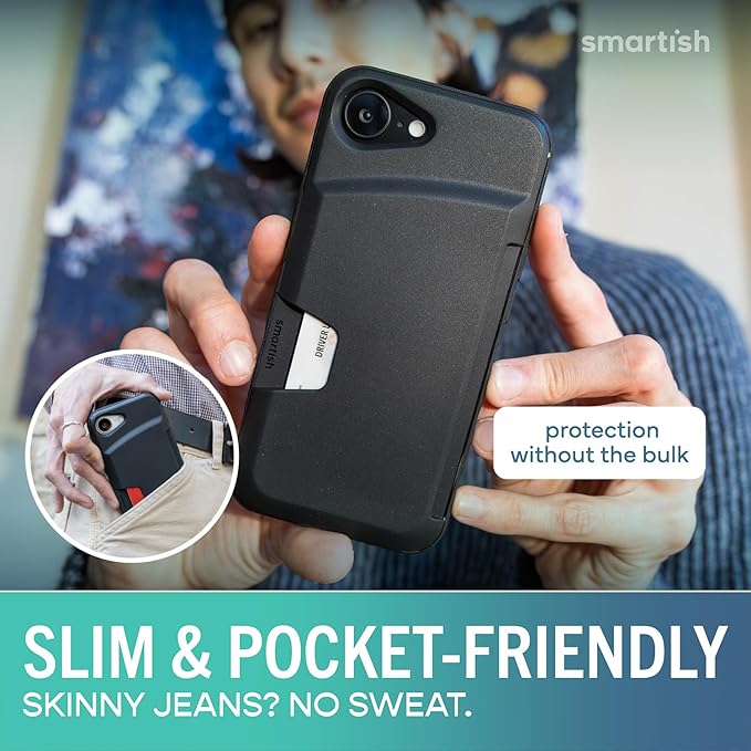 Smartish® iPhone 17e/16e Wallet Case - Wallet Slayer Vol. 1 [Slim + Protective] Credit Card Holder - Drop Tested Hidden Credit Card Slot Cover for Apple iPhone 17e/16e - Custom Prints