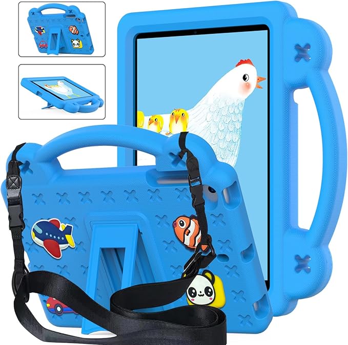 AKABEILA Compatible with Apple iPad mini 1/2/3/4/5 Tablet Case, Lightweight Shockproof Protective Case with Stand Handle for Girl Kid Gift Sky Blue