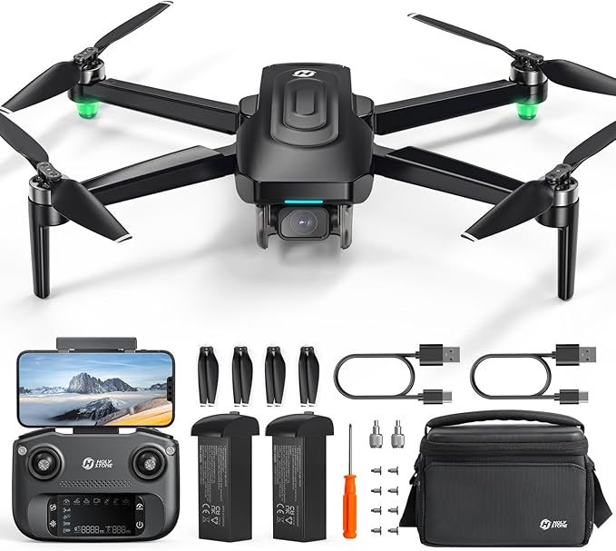 Holy Stone HS175G GPS Drone With 4K EIS Camera For Adults, 249g Foldable RC Quadcopter With Auto Return, Follow Me, 60 Mins Flight Time, Battery Fast Charge, Headless Mode, Upgraded HS175D