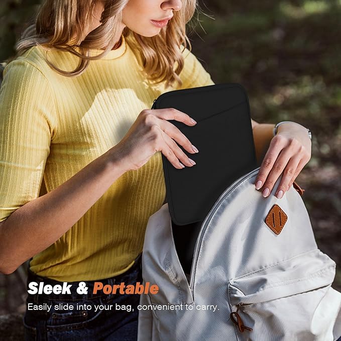 MoKo 6-7" eReader Sleeve Bag for 7" ereader Colorsoft Signature Edition, All-New 6" ereader 11th Gen 2022/10th Gen 2019/8th Gen 2016, 6.8" ereader Paperwhite 11th/10th Gen 2021/2018, Black