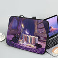 Purple Library Laptop Sleeve Case for Women Men 17 Inch Laptop Protector with Multiple Uses Portable Computer Sleeve Kawaii Cat Tablet Bag Laptop Carrying Case Gifts for Girls