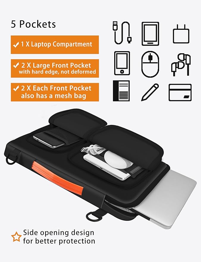 Alfheim Laptop Bag 15,6-16 inch Laptop Cover, 360° Protective Waterproof Shockproof Lightweight MacBook Pro 16 Notebook Briefcase, Compatible with ASUS Lenovo Dell Samsung