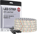 BTF-LIGHTING SK6812(Similar WS2812B) UL Listed RGBW RGB+Cool White(6000K) Individually Addressable DC12V 16.4FT 60LED/m 4 Colors in 1 Light Dream LED Strip IP65 White PCB(No Adapter or Controller)