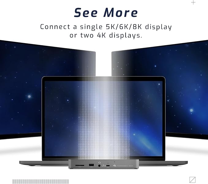 OWC 11-Port Thunderbolt Dock, 96W Charging, Single 8K Display or Dual 5K displays, 3 x Thunderbolt, 4 x USB, GbE, SD, Compatbile M1/M2 Macs, Thunderbolt 3 Macs, Thunderbolt 4 PCs, and USB-C Devices
