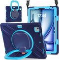 SCSVPN Case for iPad Air 13 inch M4 2026/ M3 2025/ M2 2024 & iPad Pro 12.9'' 6th/5th/4th/3rd Generation 2022 2021 2020 2018, Protective Cover with Pencil Holder-Stand-Handle-Shoulder Strap, Navy Blue