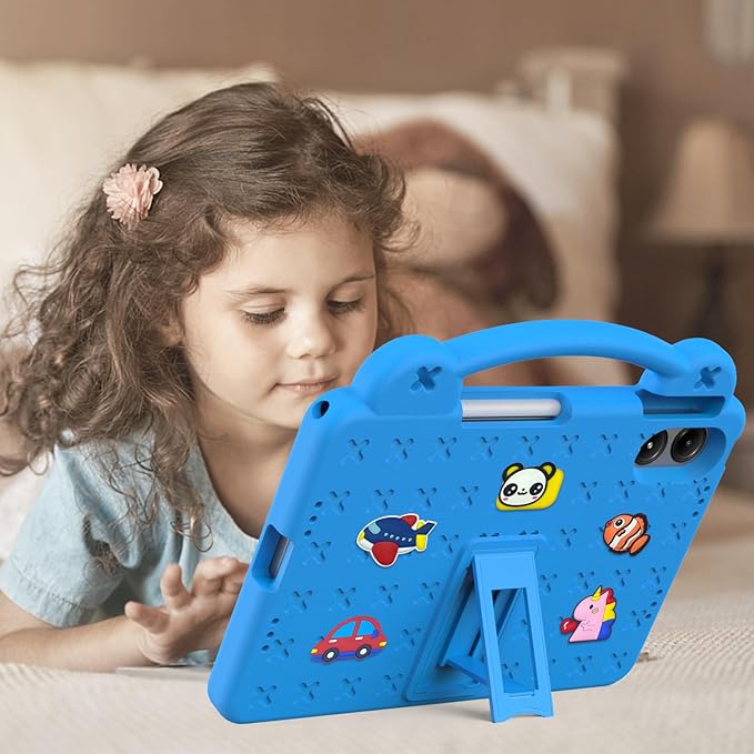 AKABEILA Compatible with Apple iPad Pro 12.9(2018/2020/2021/2022)/Air 13(2026) M4(2025) M3(2024)/Pro 13(2025) M5(2024) Tablet Case, Cases with Shoulder Strap & Stand Handle & Pen Tray Sky Blue