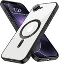 Hython Magnetic Clear for iPhone 17e Case with Camera Lens Protector [Compatible with MagSafe] Luxury Plating Edge Slim Soft TPU Cover Protective Phone Case for iPhone 17e 6.1", Matte Black