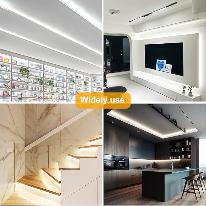 Pandery COB LED Strip Lights Cool White,24V Dimmable led Light Strip KIT with Remote and app Control,6000K 65FT/20m 8mm Wide Ra>90 Cuttable Flexible Strip Lights for Bedroom,Shelf,Cabinet