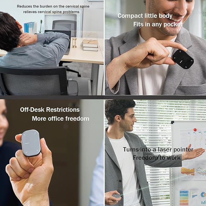 Cheerdots2 Bluetooth Detachable Air Mouse Touchpad Mouse & Wireless Presenter, Voice Control, and Laser Pointer – Detachable, Perfect for Mac & Windows (CHP04 Recording)