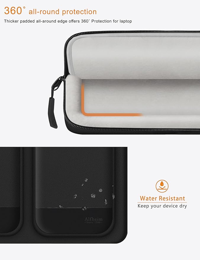 Alfheim Laptop Bag 14-14.2 inch Laptop Cover, 360° Protective Waterproof Shockproof Lightweight MacBook Air 15 Notebook Briefcase, Compatible with ASUS Lenovo Dell Samsung