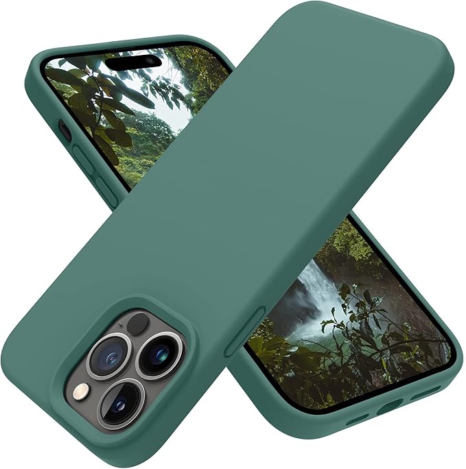 OTOFLY Designed for iPhone 14 Pro Max Phone Case, Silicone Shockproof Slim Thin Phone Case for iPhone 14 ProMax Case 6.7 inch (Pine Green)