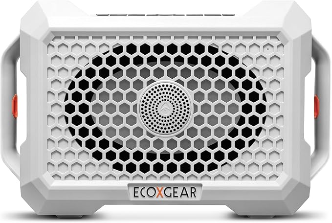 ECOXGEAR Defender: Outdoor Portable Bluetooth Speaker, 121dB Massive Sound, Waterproof and Drop Proof, with LED Party Lights, Pair up to 100, 25+ Hours Playtime (Whitewater)
