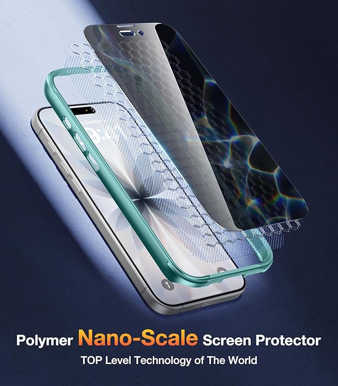 Diaclara Magnetic Designed for iPhone 17 Case 6.3'' [Full Camera Protection] Full Body Bumper with Privacy Screen Protector, [Compatible with MagSafe] Military Drop Proof Phone Case, Green