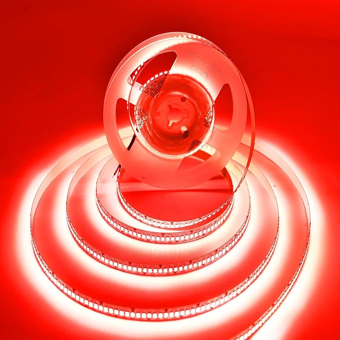SUYOOULIN LED Strip Lights, SMD 2835 LED Strip, DC12V 1200LEDs 16.4Ft 26000LM High Density LED Light Strips Tube Waterproof IP67, 3 Times Brightness Than SMD3528 LED Strip, Red