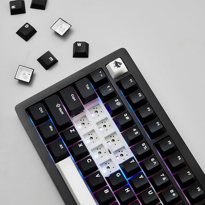 MONSGEEK M2 V5 VIA Aluminum Mechanical Keyboard Quick Release Tri-Mode Gaming Keyboard with 8000 mAh RGB Hot-swappable Black Piano, Pre-lubed Cilantro Switch