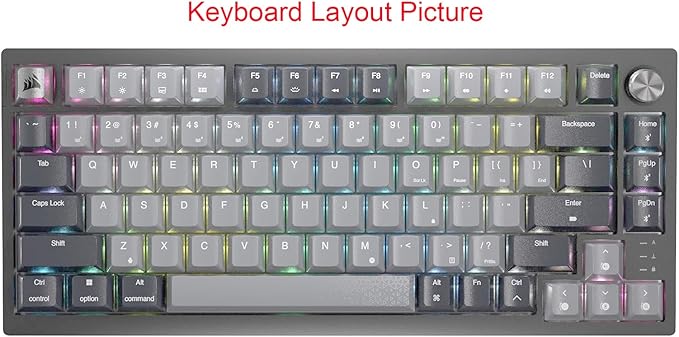 Silicone Keyboard Skin Cover Compatible for Corsair K65 Plus Wireless 75% RGB Hot-Swappable Mechanical Gaming Keyboard (Clear)