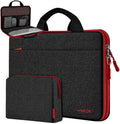 Hseok 13 14 inch Laptop Case Sleeve with Small Case,TSA Computer Handbag Compatible with MacBook Neo/Pro 14 M5/M4/M3/M2/M1,All Models 13.3" MacBook Air/Pro,XPS 13/14,Most 13-14 Notebooks,Black-red