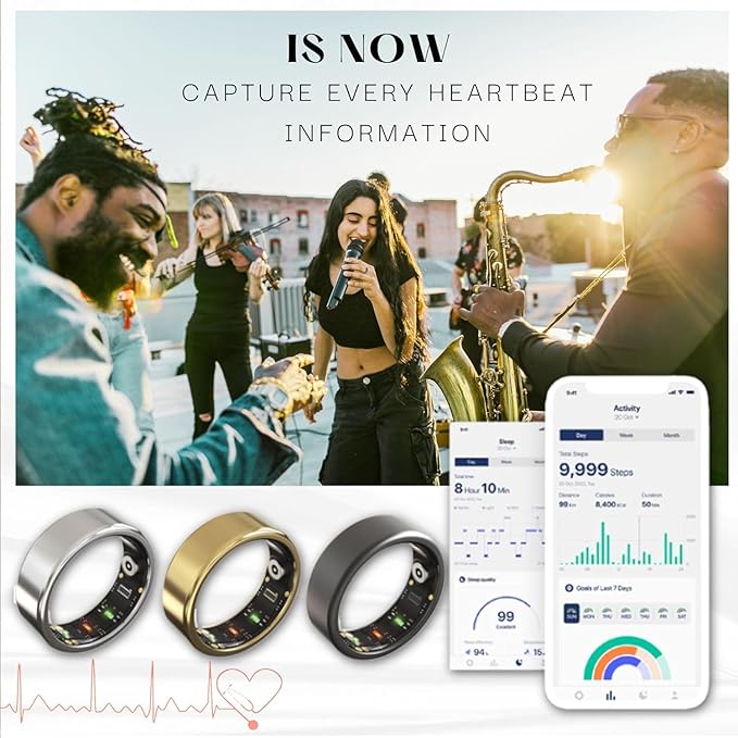 2026 Smart Ring for Women & Men Health Fitness Tracker for Daily Activity Workouts | Heart Rate Sleep Blood Oxygen Steps Cycle Monitoring Meditation | No Subscription Required (Silver, #11)