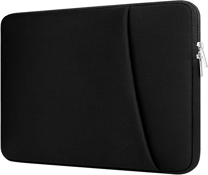 Laptop Sleeve Case with Zipper Accessory Pocket Compatible with 15.6 inches HP Dell Lenovo Asus Acer Padded Computer Pouch Cover Shockproof Protective for 15.6” Laptop/Chromebook/Tablet,Black