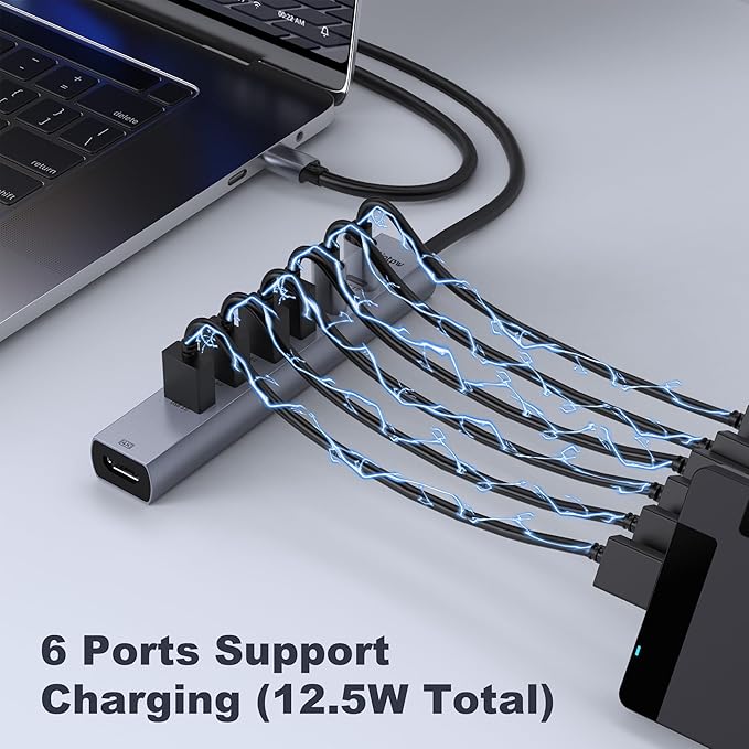 USB C Hub HDMI Multiport Adapter USB C to HDMI USBC Hub with HDMI 4K60Hz 8 Ports Aluminum Thunderbolt to USB Hub 3.0 5Gbps Type C Hub Extender for Laptop Mac iPad PC Surface(8 Ports)