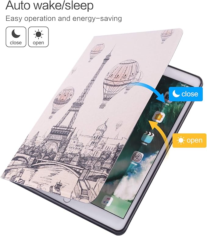 Vimorco Case for ipad 9.7 inch 5th/6th Generation 2017/2018, Protective Leather Case for ipad 9.7 Air 1/2 Gen, Slim Adjustable Multi-Angle Stand, Auto Wake/Sleep, Tower