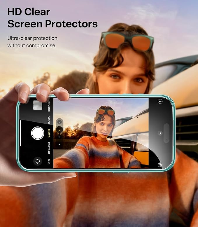Meifigno Designed for iPhone 17 Case 6.3", [Glitter Card & Wrist Strap] [Compatible with MagSafe] [2X HD Screen Protectors] Surround Raised Lens Protection for iPhone 17 Case 6.3 Inch, Teal