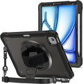 ProCase for iPad Air 11-inch M4 2026/ M3 2025/ M2 2024/ Air 5th / 4th Gen 10.9"/ iPad Pro 11" 4th/3rd/2nd/1st Gen, Heavy Duty Shockproof Cover with Hand Strap 360 Degree Rotatable Kickstand -Black