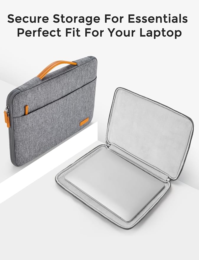 DOMISO Laptop Case Sleeve Protective Cover Compatible with MacBook Air 13 M4 M3 M2,MacBook Pro M2 M1,iPad Air/Pro,13 inch Dell,Lenovo, HP,Asus,Waterproof Computer Cases Bag with Handle,Grey