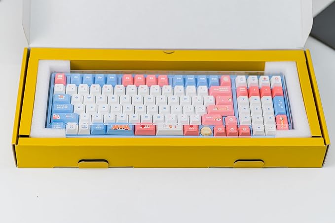 GATERON iG 98 Co-Branded Mechanical Gaming Keyboard, Tri-Mode Hot Swappable Wired/Bluetooth/2.4G Wireless Keyboard with RGB Light for Windows & Mac, PBT Keycaps (Sweet Time, Mountain Top Switch)