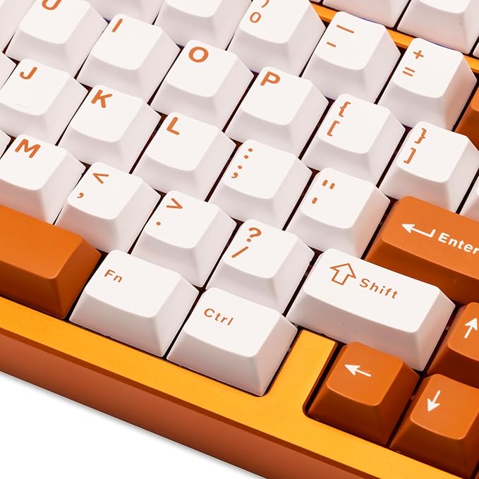 KEEBMONKEY WOBKEY Rainy 75 Aluminum HMX/JWK Switches Mechanical Keyboard with Superior Acoustics, Wired, BT, 2.4G Wireless Connectivity (Pro Orange(Mirrored Glass Weight))