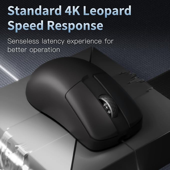 MOTOSPEED X1 4K Mini Wireless Gaming Mouse,Tri-Mode 2.4G/USB-C/Bluetooth Mouse Up to 26000DPI,PAW3395 Optical Sensor Lightweight 48g,5 programmable Button,Computer Mouse for Laptop,PC,Mac-White