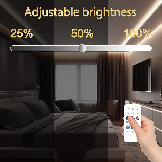 AXMOTUT 65.6ft COB LED Strip Light Natural White, High Bright LED Strips with 320LEDs,RF Remote and UL Power Supply,4000K Dimmable LED Lights for Bedroom,Kitchen,DIY Home Decoration, 2 Rolls of 32.8ft