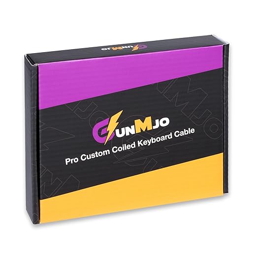 GUNMJO Pro Custom Coiled USB C Cable for Gaming Keyboard, Double-Sleeved Mechanical Keyboard Cable with Detachable Metal Aviator, 1.5M USB-C to USB-A, Black Pink