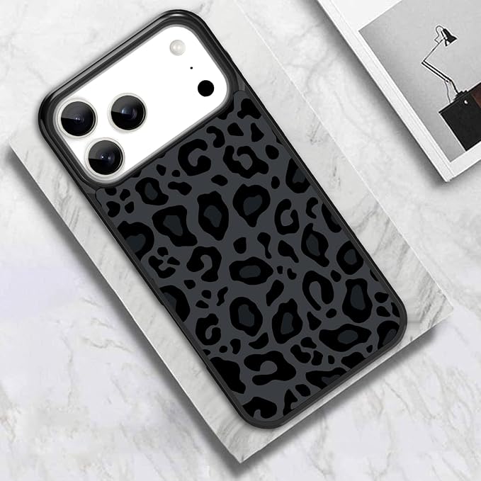 KANGHAR Case Compatible with iPhone 17 Pro,Black Leopard Design,Tire Texture Non-Slip +Shockproof Rugged TPU Protective Case for iPhone 17 Pro 6.3 Inch