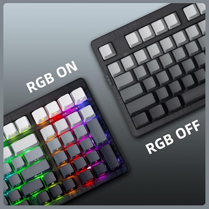 ZORNHER ZH980 Silent Mechanical Keyboard,95% Black & White Silent Gaming Keyboard with Number Pad,Lighted Up PBT Keycaps,Keyboard Quiet Silent Switches,Hot-Swappable,RGB Backlit