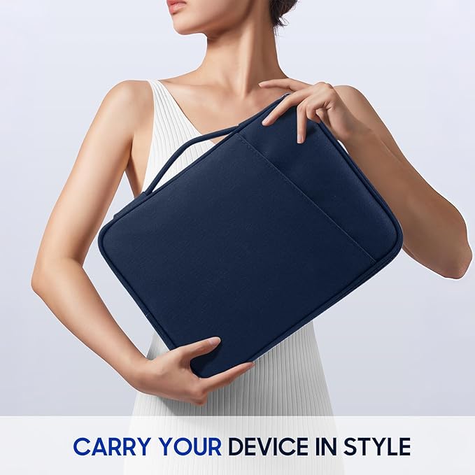 TiMOVO 13 Inch Tablet Sleeve for iPad Air 13" M3 2025, iPad Pro 13"/12.9", Galaxy Tab S9/S10 Plus/S9 FE+ 12.4", Remarkable Paper Pro 11.8", Protective Bag with Pockets, Indigo
