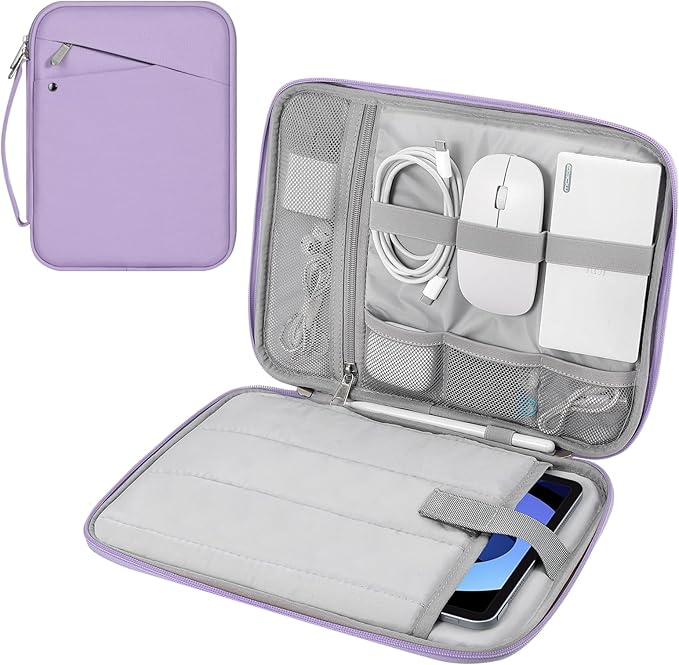 MoKo 9-11 Inch Tablet Sleeve Carrying Case with Handle, Padded Protective Travel Bag for New 11-inch iPad Air 4 2026/Pro M5/ A16, iPad 10th/Air 5/4th 10.9, i-Pad 9/8th 10.2,Tab S9/S8 11, Purple