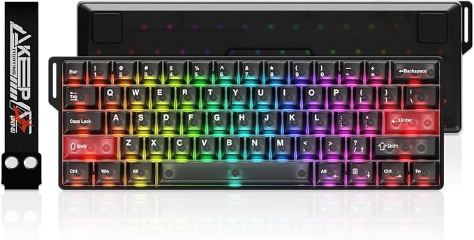 DAREU COOL60 60% Hall Effect Gaming Keyboard with Magnetic Switch, SOCD, 0.01mm Actuation Adjustable Rapid Trigger,8000 Hz Polling, Frosted Transparent Keycaps, Hot-swap, RGB Backlit