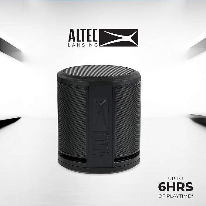 Altec Lansing HydraMicro - Waterproof Bluetooth Speaker, Lightweight & Portable Speaker for Travel & Outdoor Use, Black