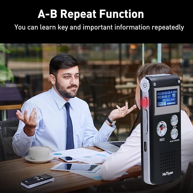 Digital Voice Recorder Audio Recording - 64GB Audio Recorder with Playback Voice Activated Recorder for Lectures Meetings Interviews Recording Device Tape Recorder with Microphone USB Cable MP3 Player