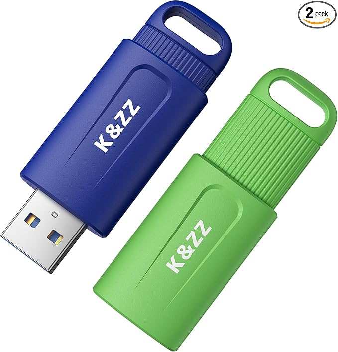 K&ZZ USB Flash Drive 64GB 2 Pack USB 3.0 Thumb Drive Sliding Lid Plug and Play Memory Stick Multi-Color USB Storage Jump Drive